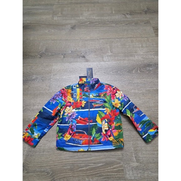 Polo Ralph Lauren Other - Polo Ralph Lauren Kids Multi Color Tropical Scene Zip Up Jacket Size 3T